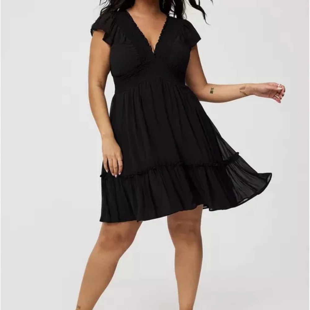 BNWT Torrid Black Chiffon Mini Dress